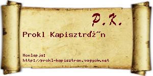 Prokl Kapisztrán névjegykártya